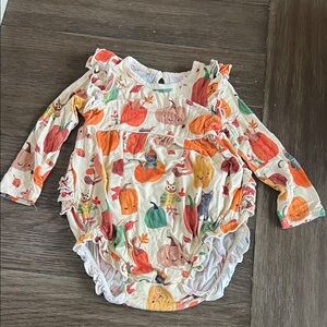 Little Sleepies Pumpkin Print Bodysuit - Orange and Green